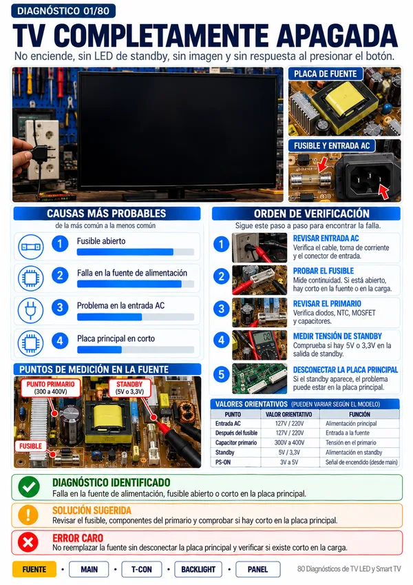 Página de muestra 4 de los 80 Diagnósticos de TV LED y Smart